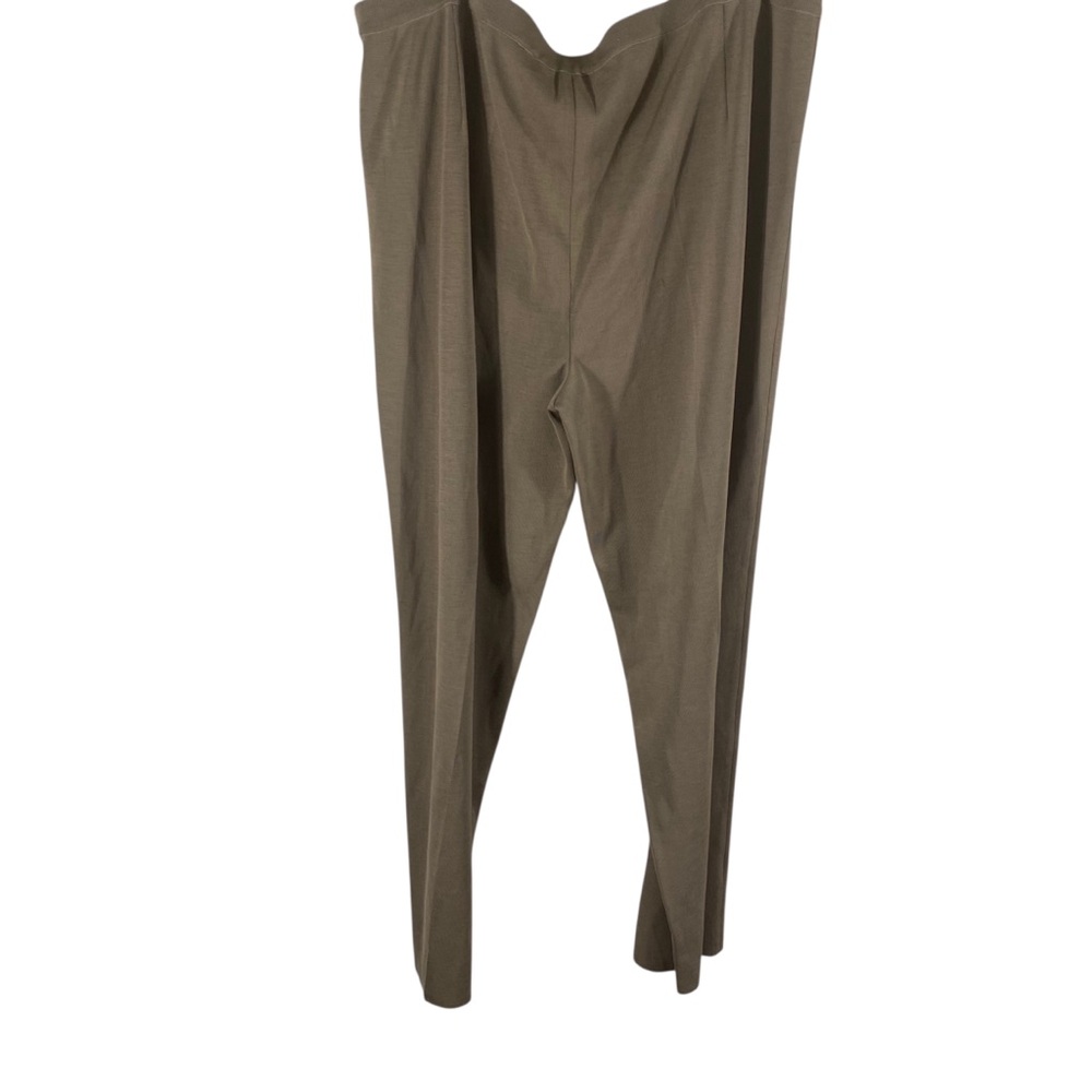 Ming Wang Plus Size Stretch Crepe Straight Leg Pants Limestone 3X NWT
